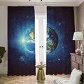 Earth And Space Print Dimout Pencil Pleat Curtains