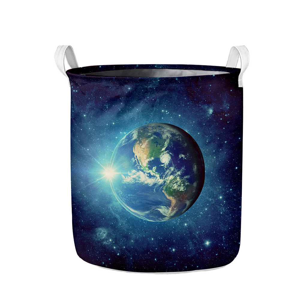 Earth And Space Print Collapsible Laundry Basket