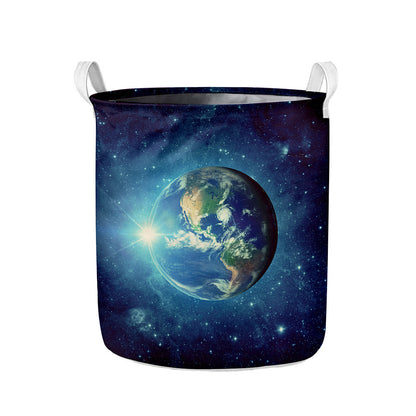 Earth And Space Print Collapsible Laundry Basket