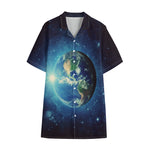 Earth And Space Print Cotton Hawaiian Shirt