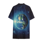 Earth And Space Print Cotton Hawaiian Shirt