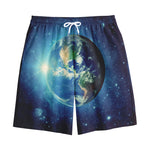 Earth And Space Print Cotton Shorts