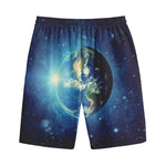 Earth And Space Print Cotton Shorts