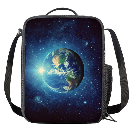 Earth And Space Print Crossbody Lunch Bag