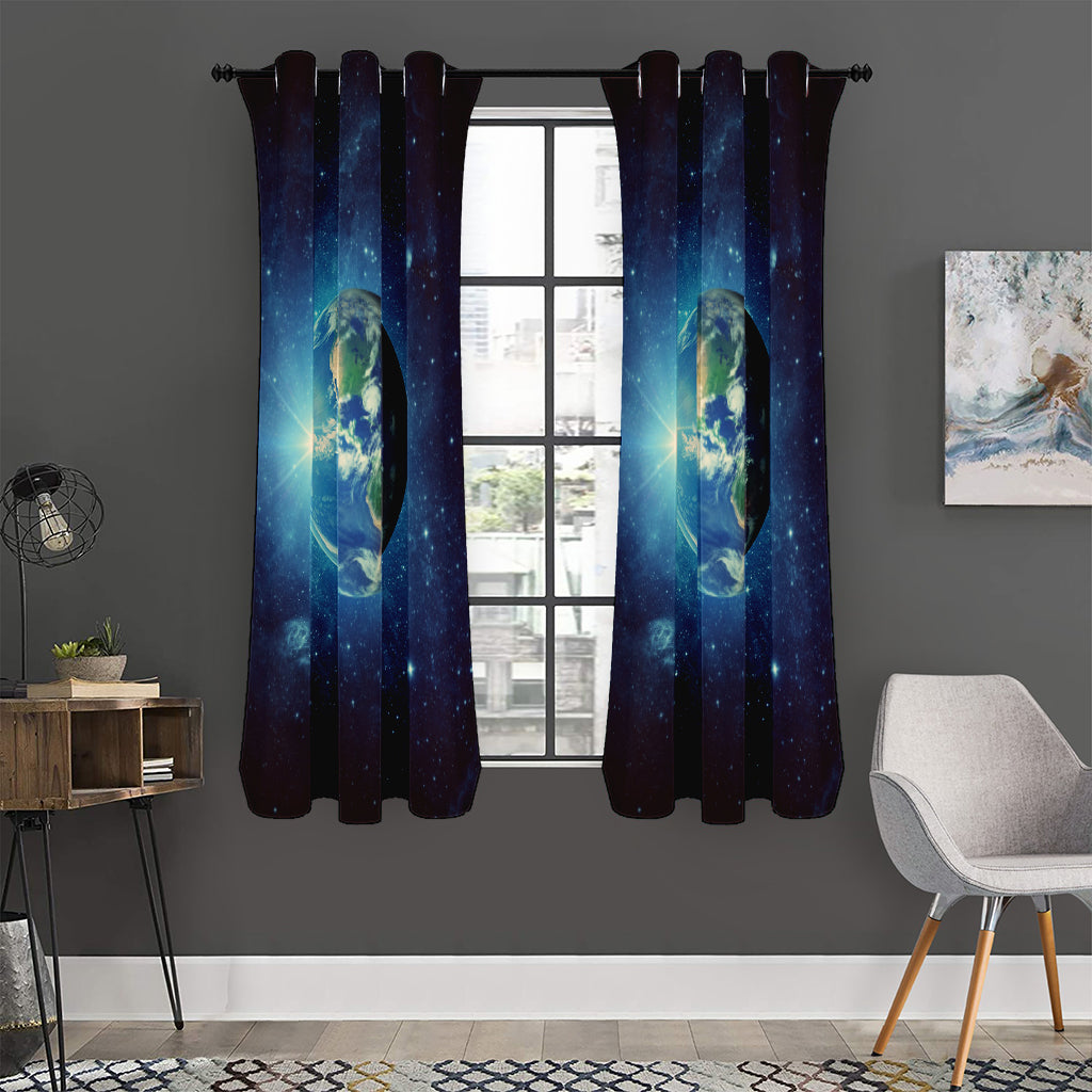 Earth And Space Print Curtain