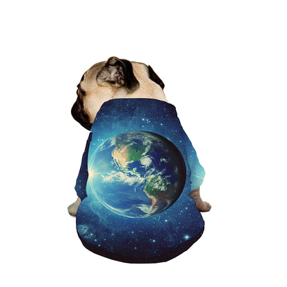 Earth And Space Print Dog Zip Up Jacket
