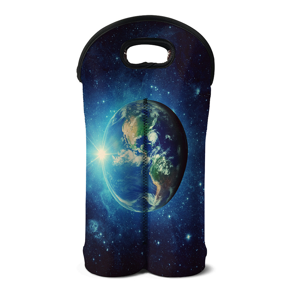 Earth And Space Print Double Neoprene Wine Tote