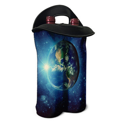 Earth And Space Print Double Neoprene Wine Tote