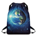 Earth And Space Print Drawstring Backpack