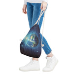 Earth And Space Print Drawstring Bag