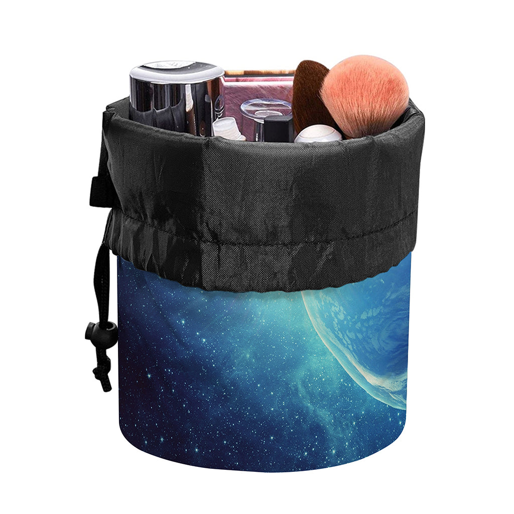Earth And Space Print Drawstring Makeup Bag