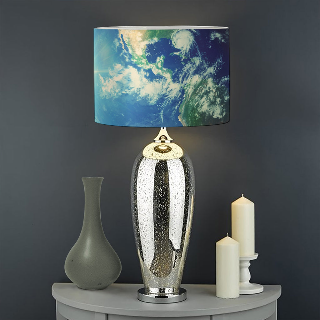 Earth And Space Print Drum Lamp Shade