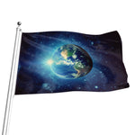 Earth And Space Print Flag