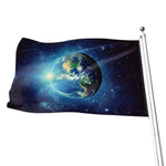 Earth And Space Print Flag