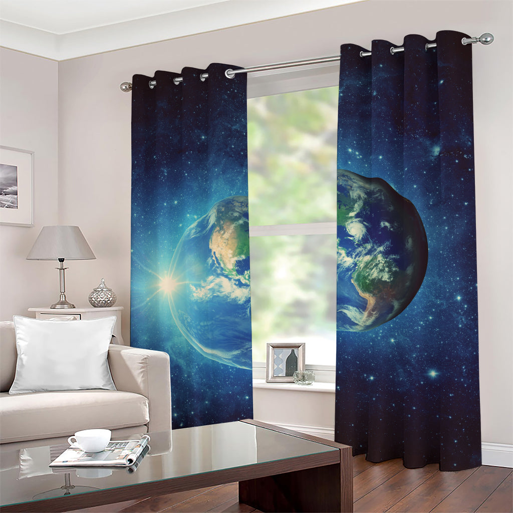 Earth And Space Print Grommet Curtains