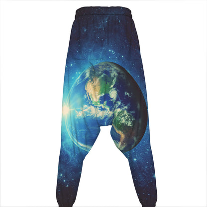 Earth And Space Print Hammer Pants