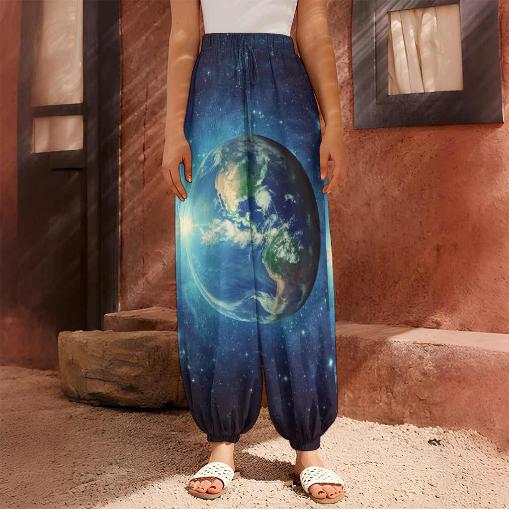 Earth And Space Print Harem Pants