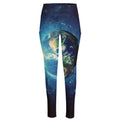Earth And Space Print High-Waisted Pocket Leggings