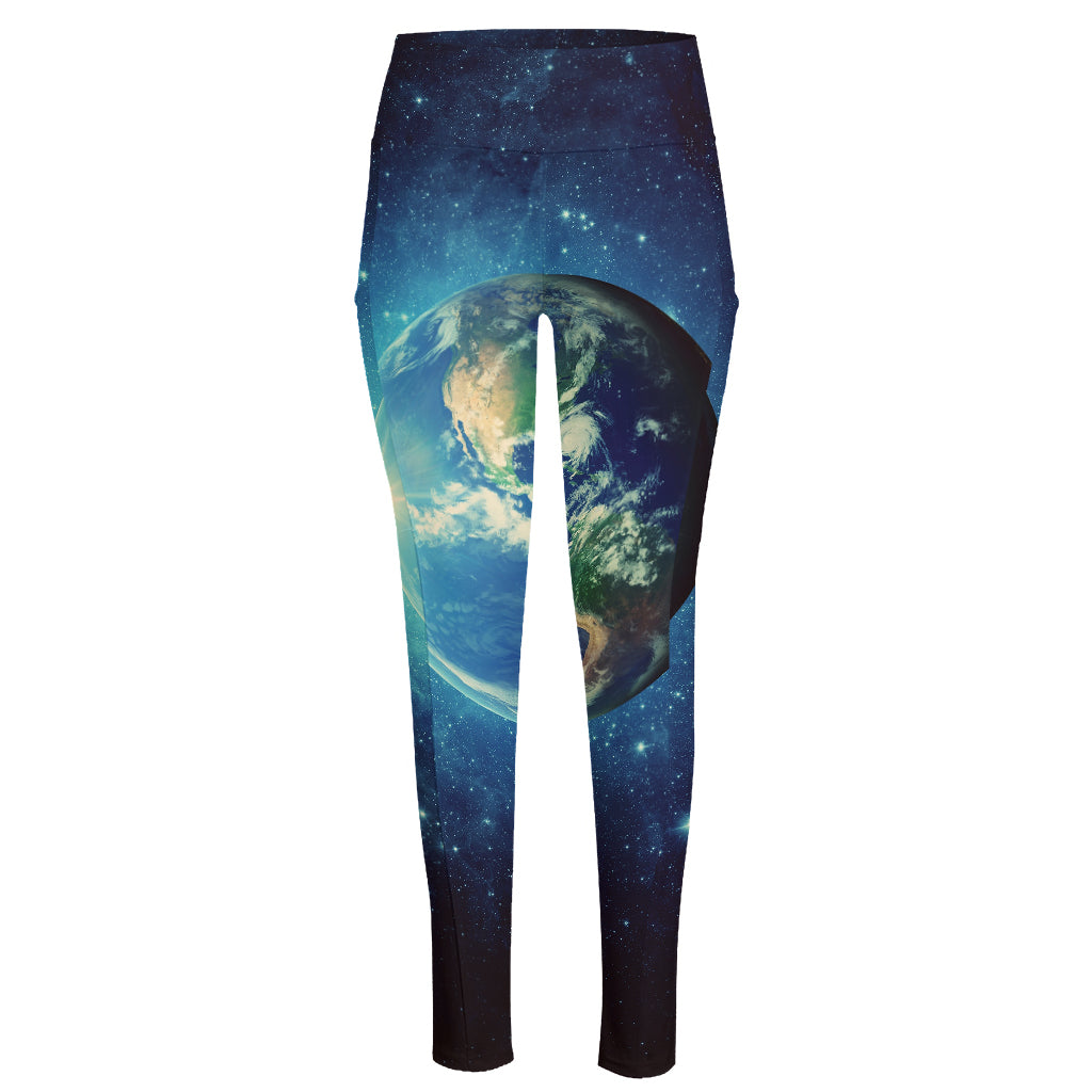 Earth And Space Print High-Waisted Pocket Leggings