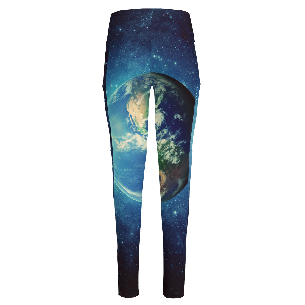 Earth And Space Print High-Waisted Pocket Leggings