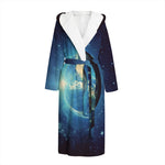 Earth And Space Print Hooded Bathrobe