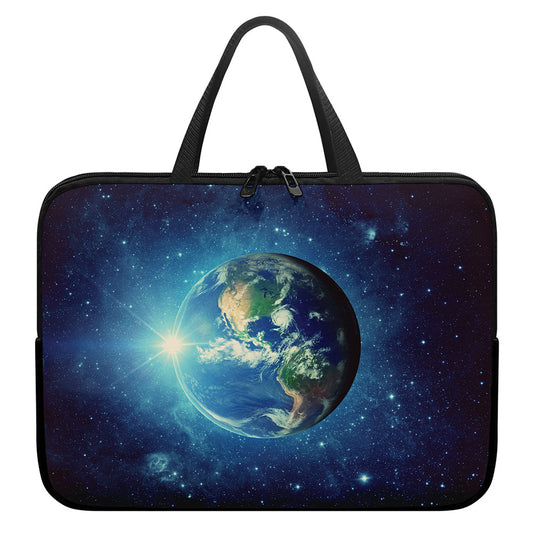 Earth And Space Print Laptop Sleeve With Handle