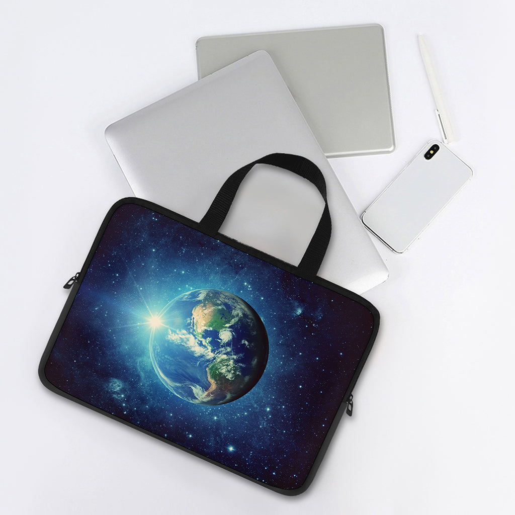 Earth And Space Print Laptop Sleeve With Handle