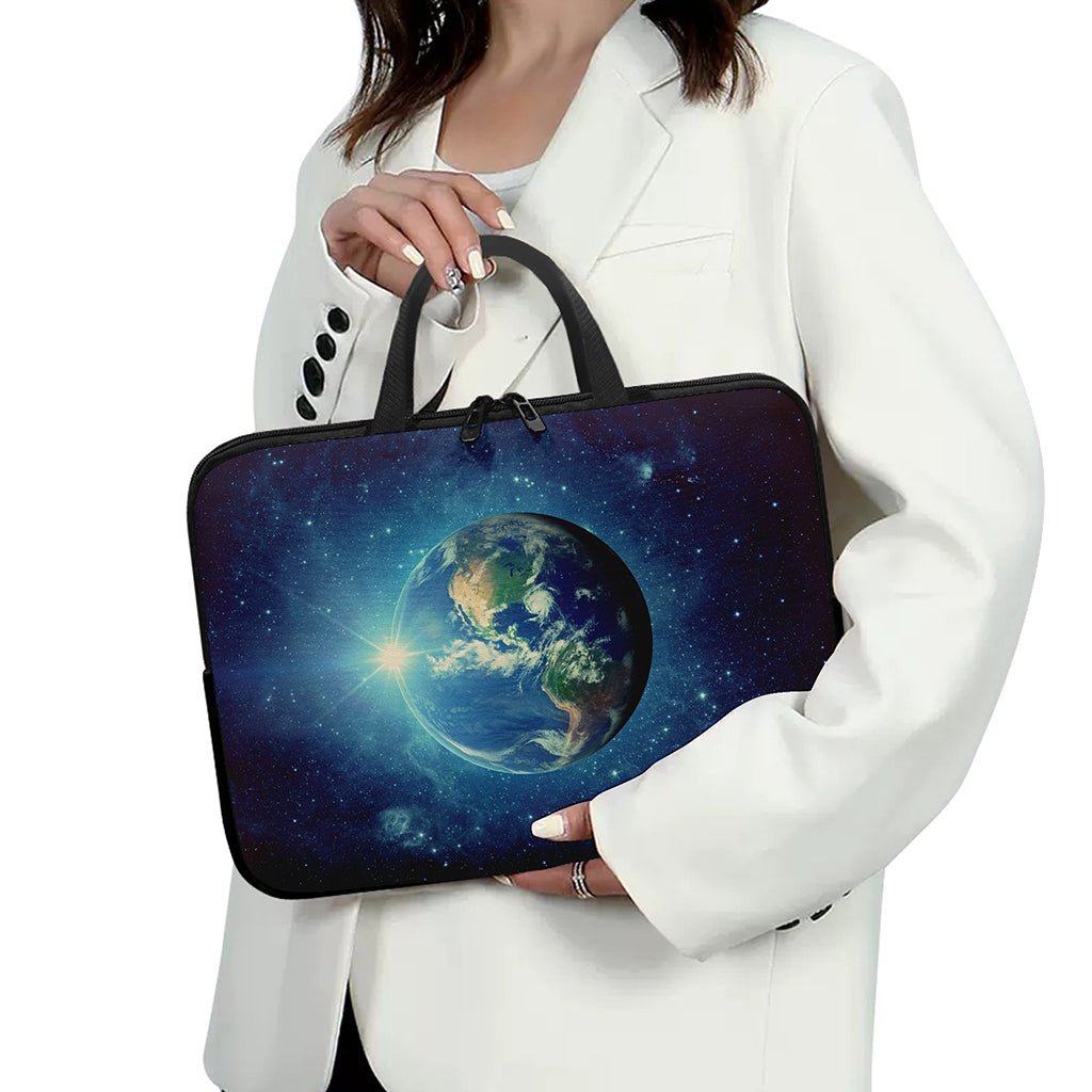 Earth And Space Print Laptop Sleeve With Handle