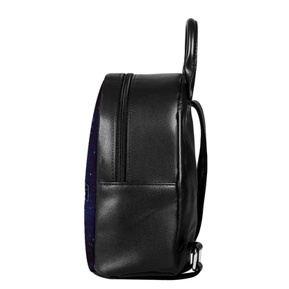 Earth And Space Print Leather Backpack