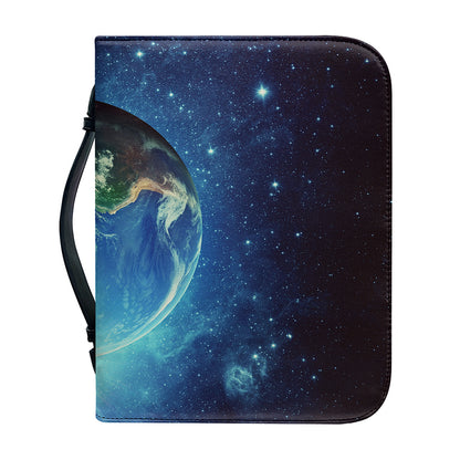 Earth And Space Print Leather Bible Cover