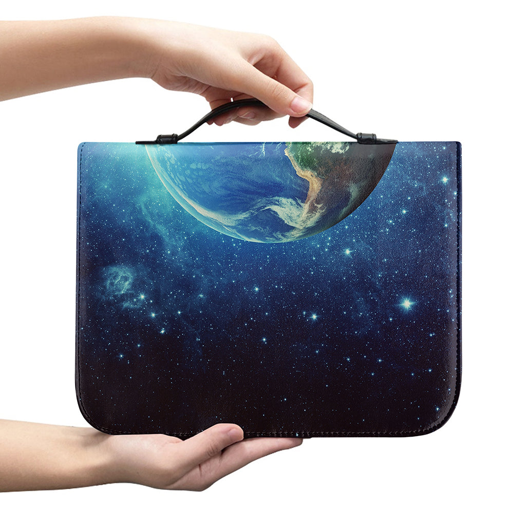 Earth And Space Print Leather Bible Cover