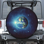 Earth And Space Print Leather Spare Tire Cover