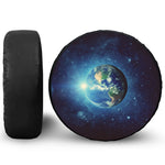 Earth And Space Print Leather Spare Tire Cover