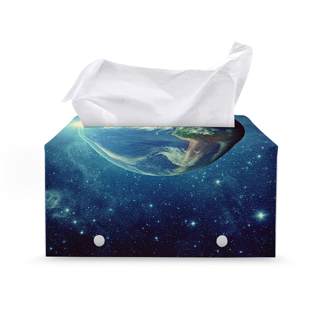 Earth And Space Print Leather Tissue Box Cover