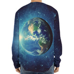 Earth And Space Print Long Sleeve Baseball Jersey