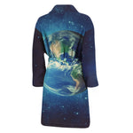 Earth And Space Print Men's Bathrobe