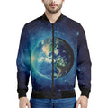 Earth And Space Print Men's Bomber Jacket