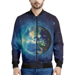 Earth And Space Print Men's Bomber Jacket
