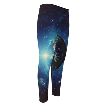 Earth And Space Print Men's Compression Pants