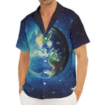 Earth And Space Print Men's Deep V-Neck Shirt