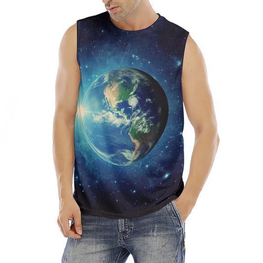 Earth And Space Print Men's Fitness Tank Top
