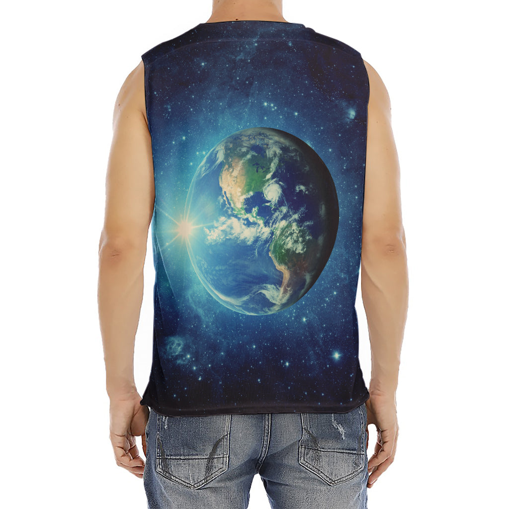 Earth And Space Print Men's Fitness Tank Top