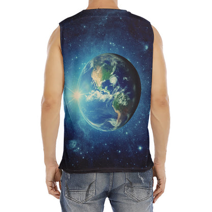 Earth And Space Print Men's Fitness Tank Top
