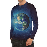 Earth And Space Print Men's Long Sleeve Rash Guard