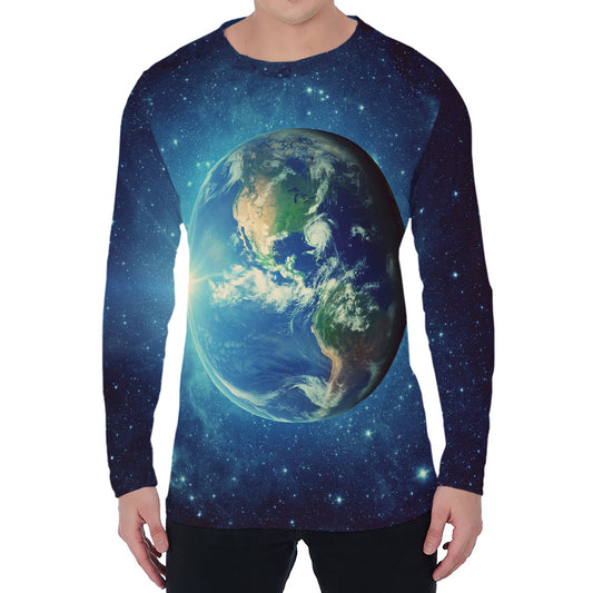 Earth And Space Print Men's Long Sleeve T-Shirt