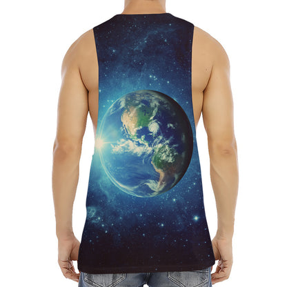 Earth And Space Print Men's Muscle Tank Top