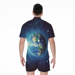 Earth And Space Print Men's Rompers