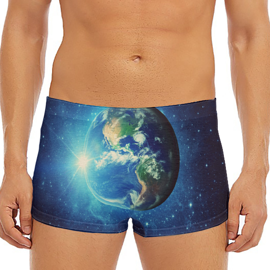 Earth And Space Print Men's Short Boxer Briefs