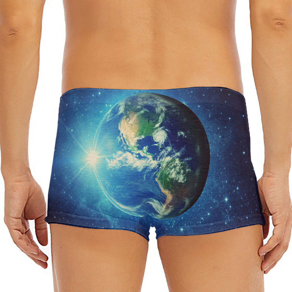 Earth And Space Print Men's Short Boxer Briefs