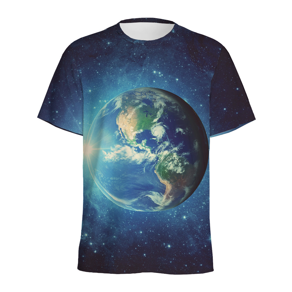 Earth And Space Print Men's Sports T-Shirt